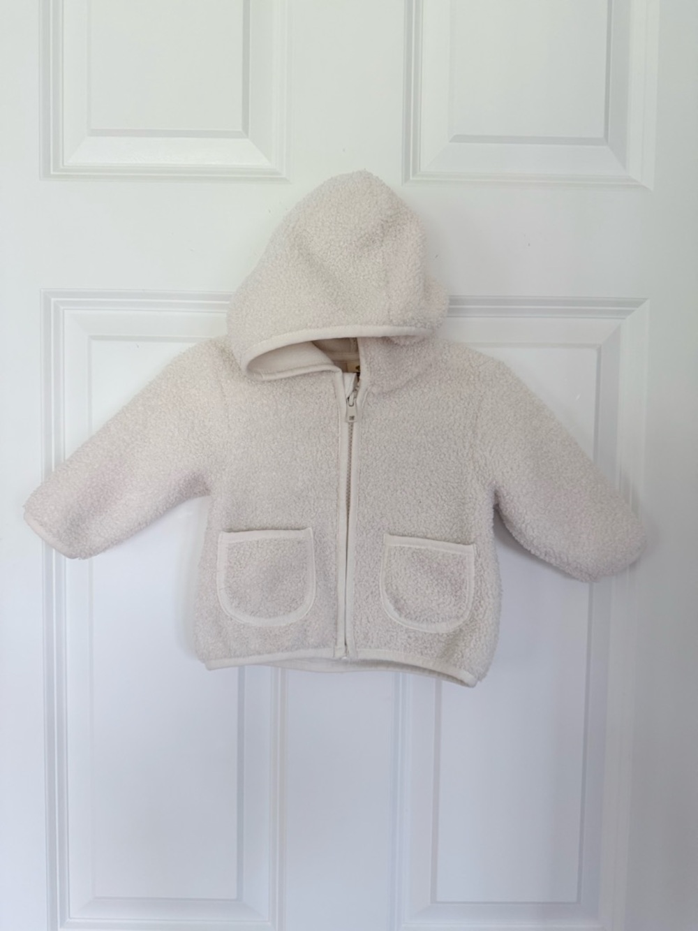 Tucker + Tate Cream Sherpa Hooded Zipup Jacket - Size 3-6 months